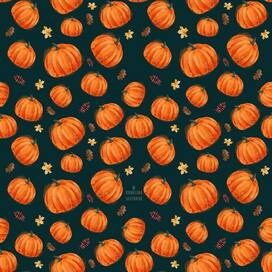 Fall seamless pattern with pumpkins