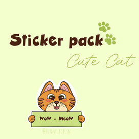 Sticker pack «Cute Cat»