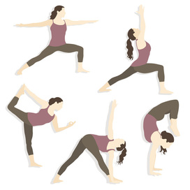 Set of yoga poses