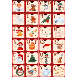 christmas alphabet letters illustration