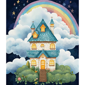 House with a rainbow