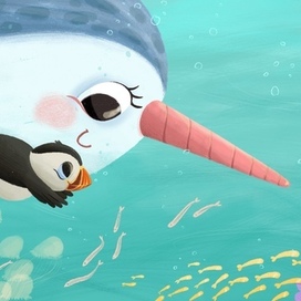 Puffin and Narwhal - Book illustration