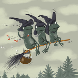 Witches on a broomstick