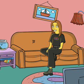 Portrait in the style of the Simpsons