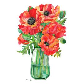 Poppies in a vase