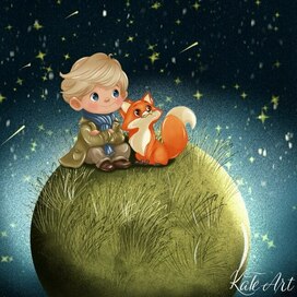 Illustration for childrens book.The little Prince.