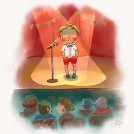 Stage fright. Spot illustration for the "Book of Fear"