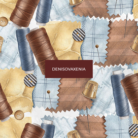 Patchwork. Seamless pattern. Watercolor illustration