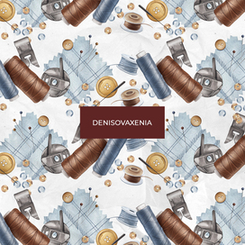 Patchwork seamless pattern. Watercolor illustration.