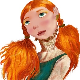 The red-haired girl. An illustration.