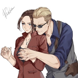 Claire Radfield and Albert Wesker