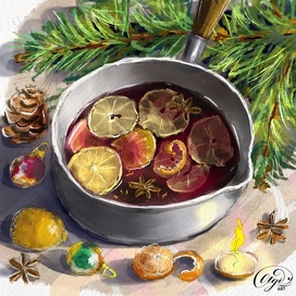 Winter mulled wine
