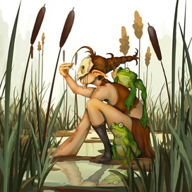 The girl with the frogs