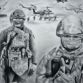 soldiers on the battlefield