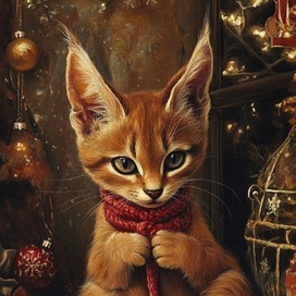 Cat and a scarf