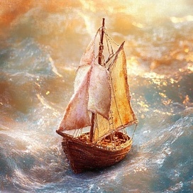 The ship on the waves