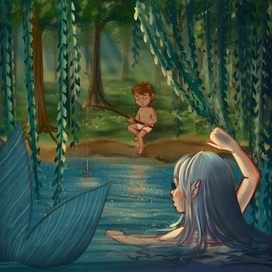 Illustration to the fairy tale "The Little Mermaid"