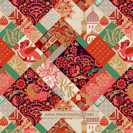 Russian. Seamless print for fabric