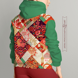 Russian. Seamless print for fabric