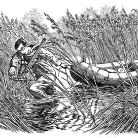 At the duck hunting.