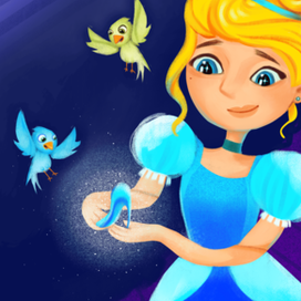 Concept illustration cover for children's book "Cinderella" & Lettering
