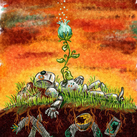 Robot and Flower