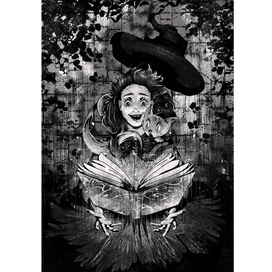 Girl and magic book