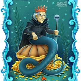 Koshchei the Immortal in the form of a mermaid