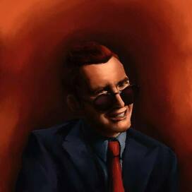 portrait of Crowley from the TV series Good Omens