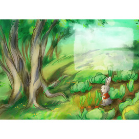 an illustration for a book about the adventures of Bun-Bun