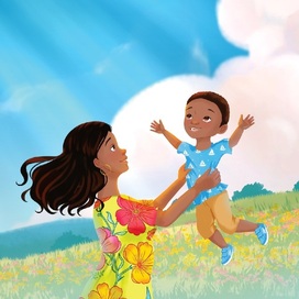 Illustration for the children's book "Sunny days my favorite"
