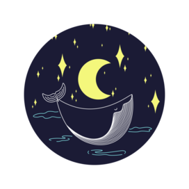 Whale in the night sky