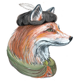  Liss Ulysses. Portrait of a fox from a book