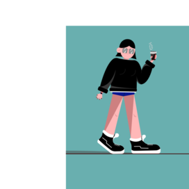 The girl with the coffee