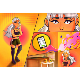 Illustration - a comic strip for advertising
