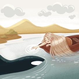 Book illustration "Girl and killer whale"