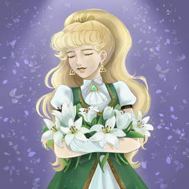 Girl with flowers