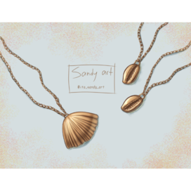  Digital Jewerly Design - Seashell&Cowrie Necklace