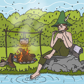 Snufkin plays the harmonica