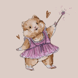 Postcard with a hamster
