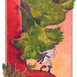 illustration for the fairy tale Three Pigeons