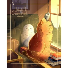 On the way to Hogwarts. Hedwig, Pig and Crookshanks adventures (Harry Potter. Fanart)
