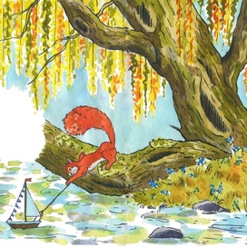 Hazelnut and the boat 