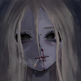 sad girl smokes