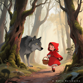 illustrations for the book Little Red Riding Hood