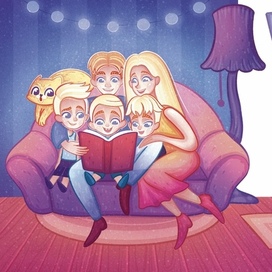Reading a fairy tale with children