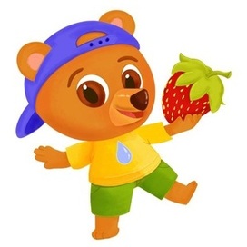 Illustration of anthropomorphic animals. Teddy bear. Illustration for packaging.