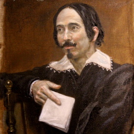 Portrait in Baroque style. Oil, canvas. 52 x 44 cm.
