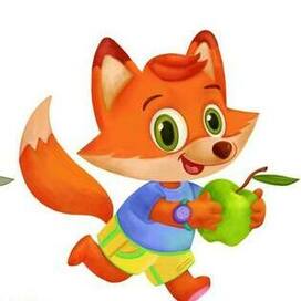 Illustration of anthropomorphic animals for baby food. Fox.