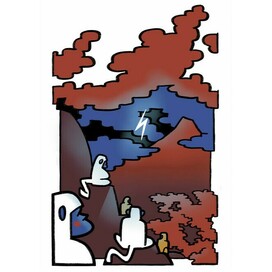 Stormclouds above the earth with vanaras